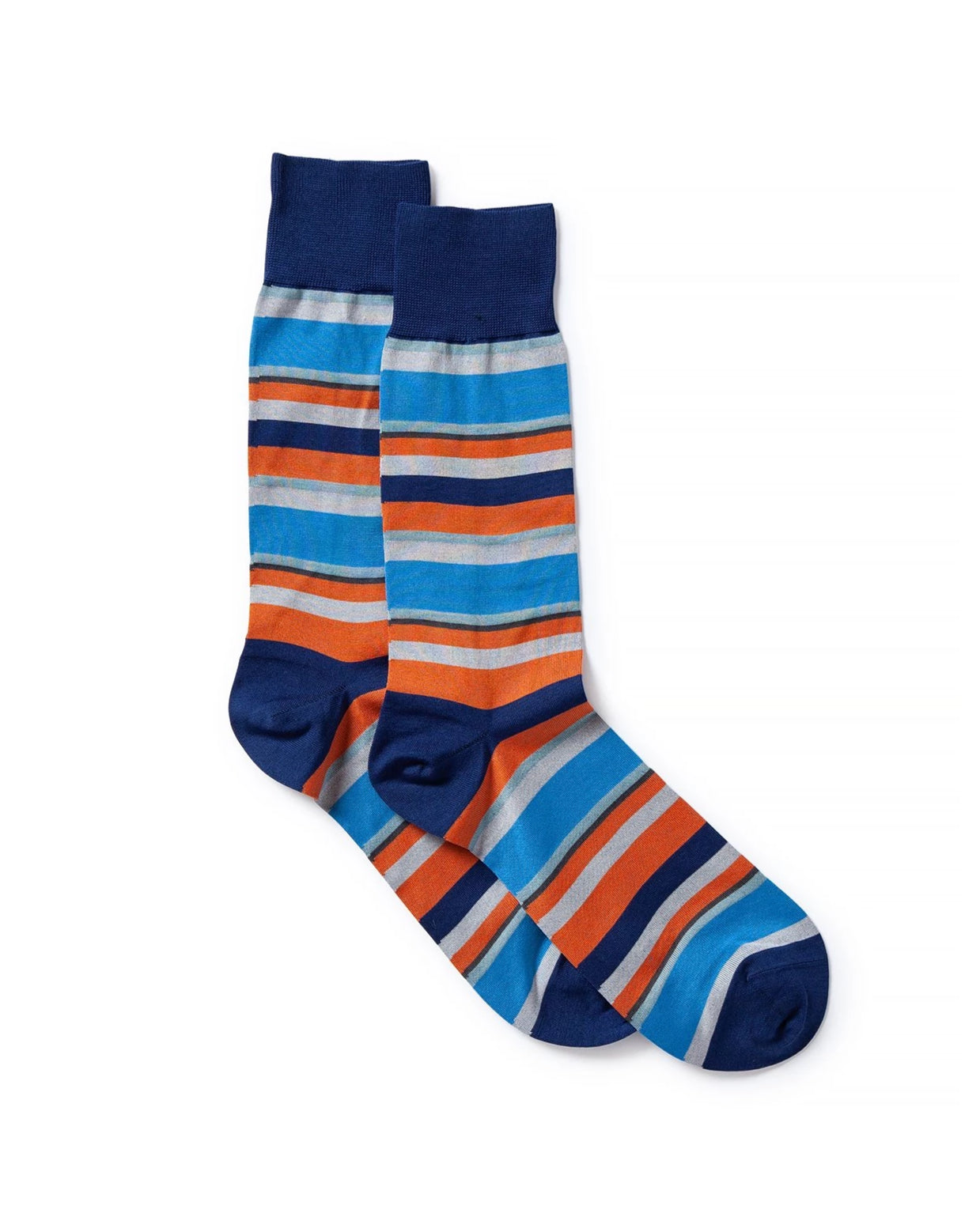 Sock Multi Stripe Royal Navy - ACCESSORIES NO GOOG SHOP - Castaway Nantucket Island