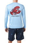 SPF Sun Shirt Light Blue with Lobster - Castaway Nantucket Island
