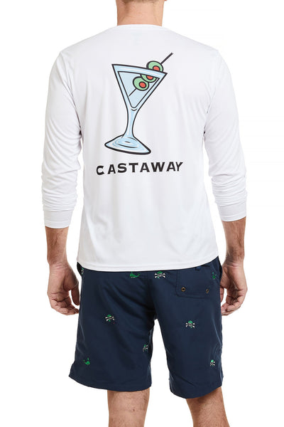 SPF Sun Shirt White with Martini POLOS & TEES Castaway Nantucket Island