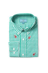 Straight Wharf Shirt Wide Gingham Emerald With Candy Cane MENS SPORT SHIRTS Castaway Nantucket Island