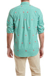 Straight Wharf Shirt Wide Gingham Emerald With Candy Cane MENS SPORT SHIRTS Castaway Nantucket Island