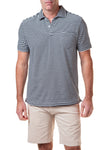 Terry Cloth Polo Navy Stripe - Castaway Nantucket Island