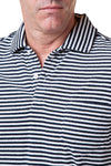Terry Cloth Polo Navy Stripe - Castaway Nantucket Island