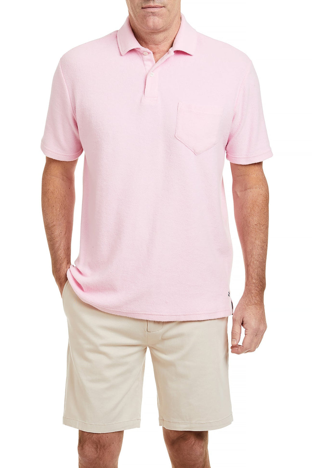 Terry Cloth Polo Shirt Pink POLOS & TEES Castaway Nantucket Island