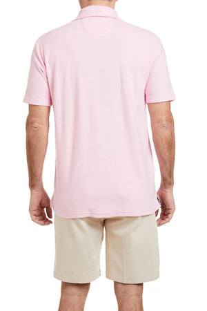 Terry Cloth Polo Shirt Pink POLOS & TEES Castaway Nantucket Island