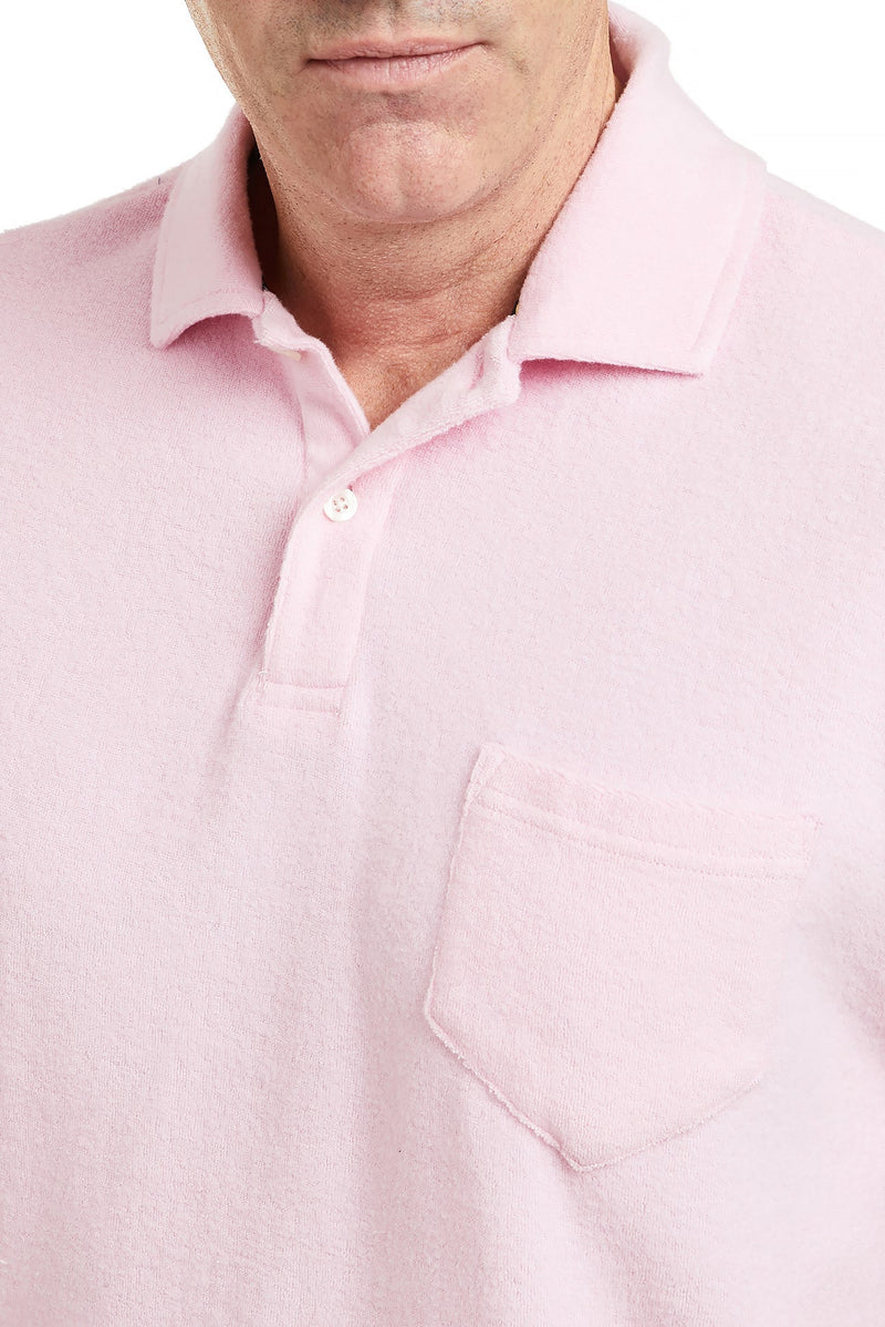 Terry Cloth Polo Shirt Pink POLOS & TEES Castaway Nantucket Island