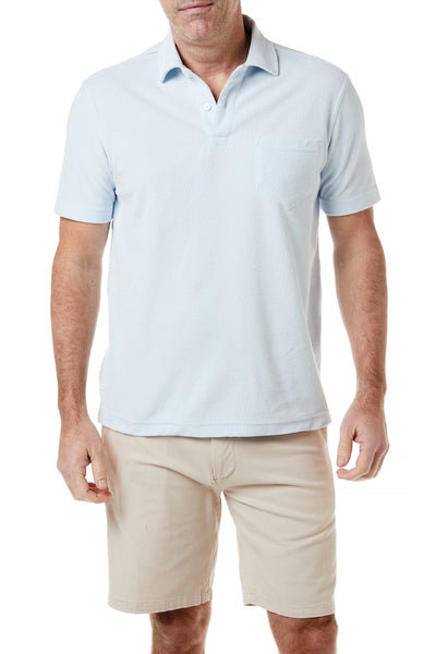 Terry Cloth Polo Sky Blue - Castaway Nantucket Island