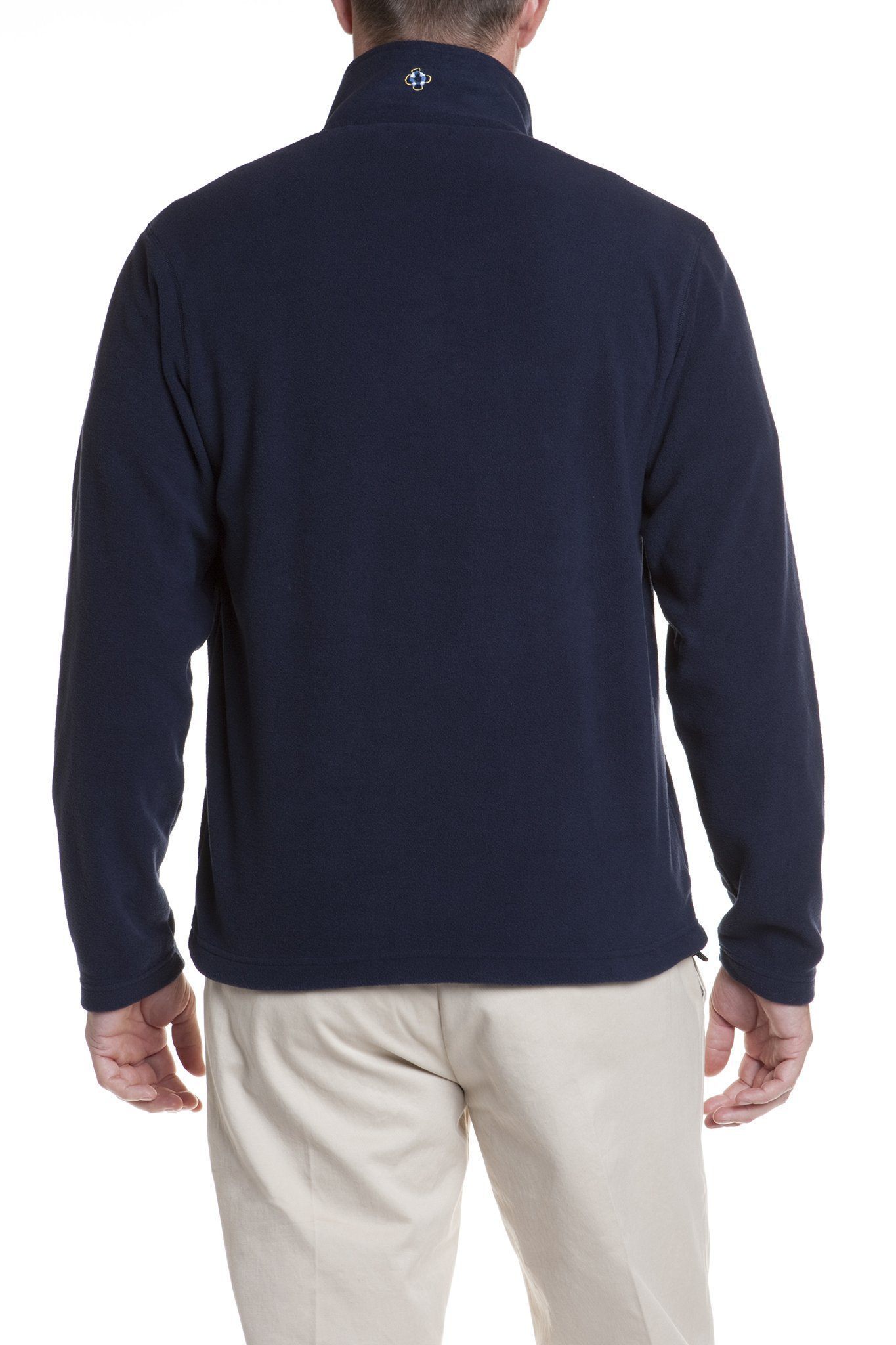 Tidal Fleece Quarterzip Pullover Nantucket Navy with Royal Stewart Trim - MENS OUTERWEAR - Castaway Nantucket Island