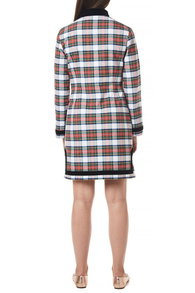 Tunic Dress Stretch Twill Dress Stewart with Black Velvet Trim - Castaway Nantucket Island