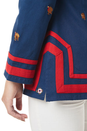 Tunic Top Nantucket Navy with Turkey and Red Trim - Castaway Nantucket Island