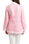 Tunic Top Pink Linen with White Trim TUNICS & DRESSES Castaway Nantucket Island