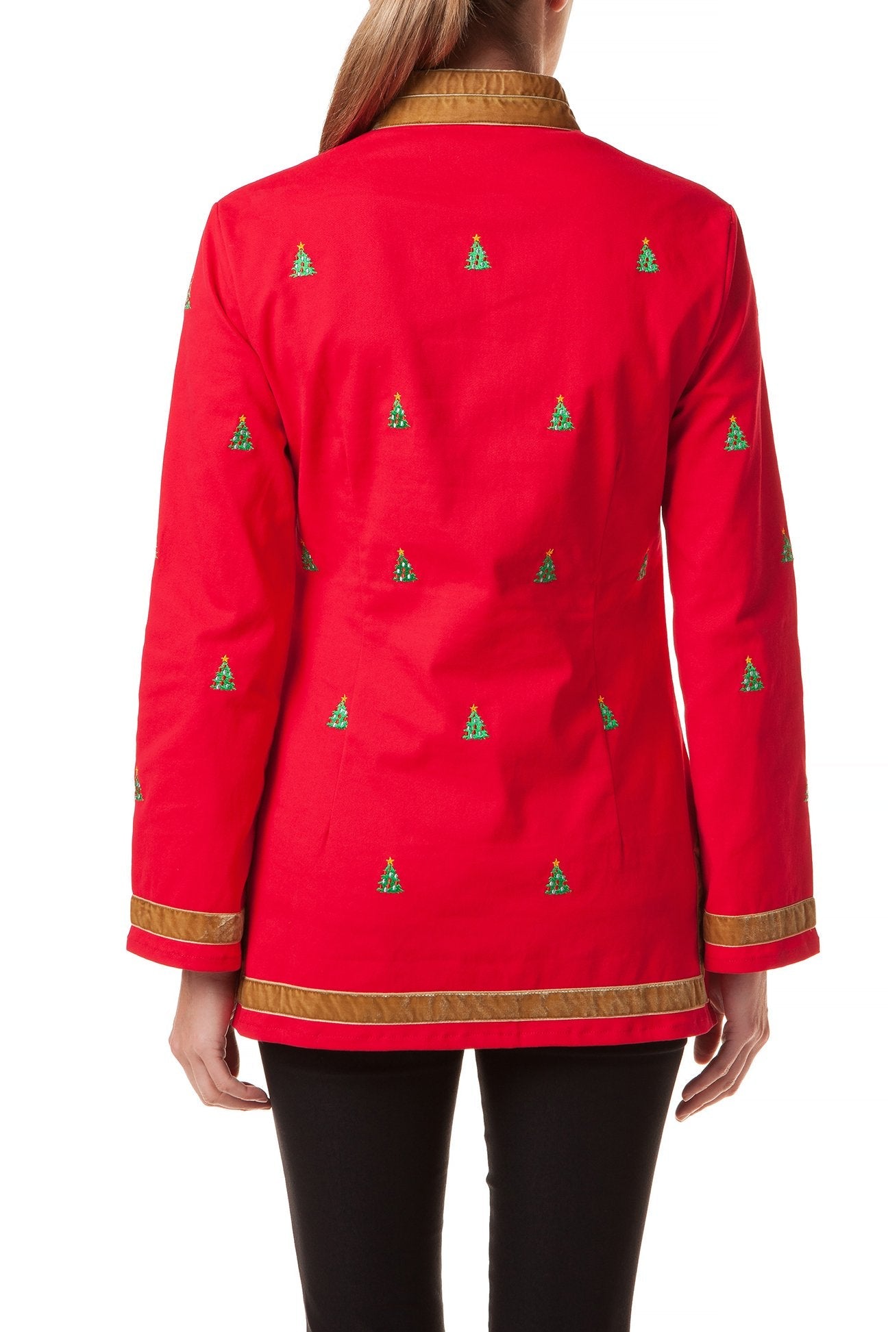 Ladies Christmas Holiday Tunic Top Red with Christmas Tree Castaway Nantucket Island Ladies Christmas Holiday Tunic Top Red with Christmas Tree Castaway Nantucket Island