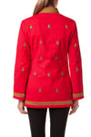 Tunic Top Stretch Twill Bright Red with Christmas Tree - TUNICS & DRESSES - Castaway Nantucket Island