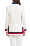 Tunic Top White Linen with Red & Navy Trim TUNICS & DRESSES Castaway Nantucket Island