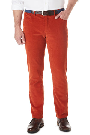 Wayfarer 5-Pocket Pant Stretch Corduroy Rust - Castaway Nantucket Island