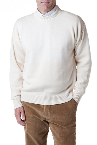 Yachtsman Crewneck Sweater Cream - MENS OUTERWEAR - Castaway Nantucket Island