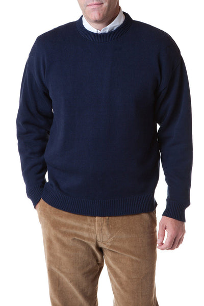 Yachtsman Crewneck Sweater Navy - MENS OUTERWEAR - Castaway Nantucket Island