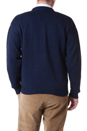 Yachtsman Crewneck Sweater Navy - MENS OUTERWEAR - Castaway Nantucket Island