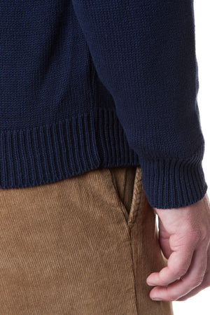 Yachtsman Crewneck Sweater Navy - MENS OUTERWEAR - Castaway Nantucket Island