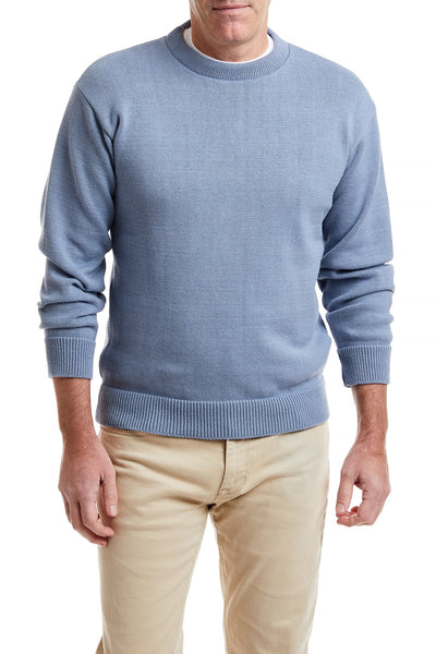 Yachtsman Crewneck Sweater Sunwashed Blue MENS OUTERWEAR Castaway Nantucket Island