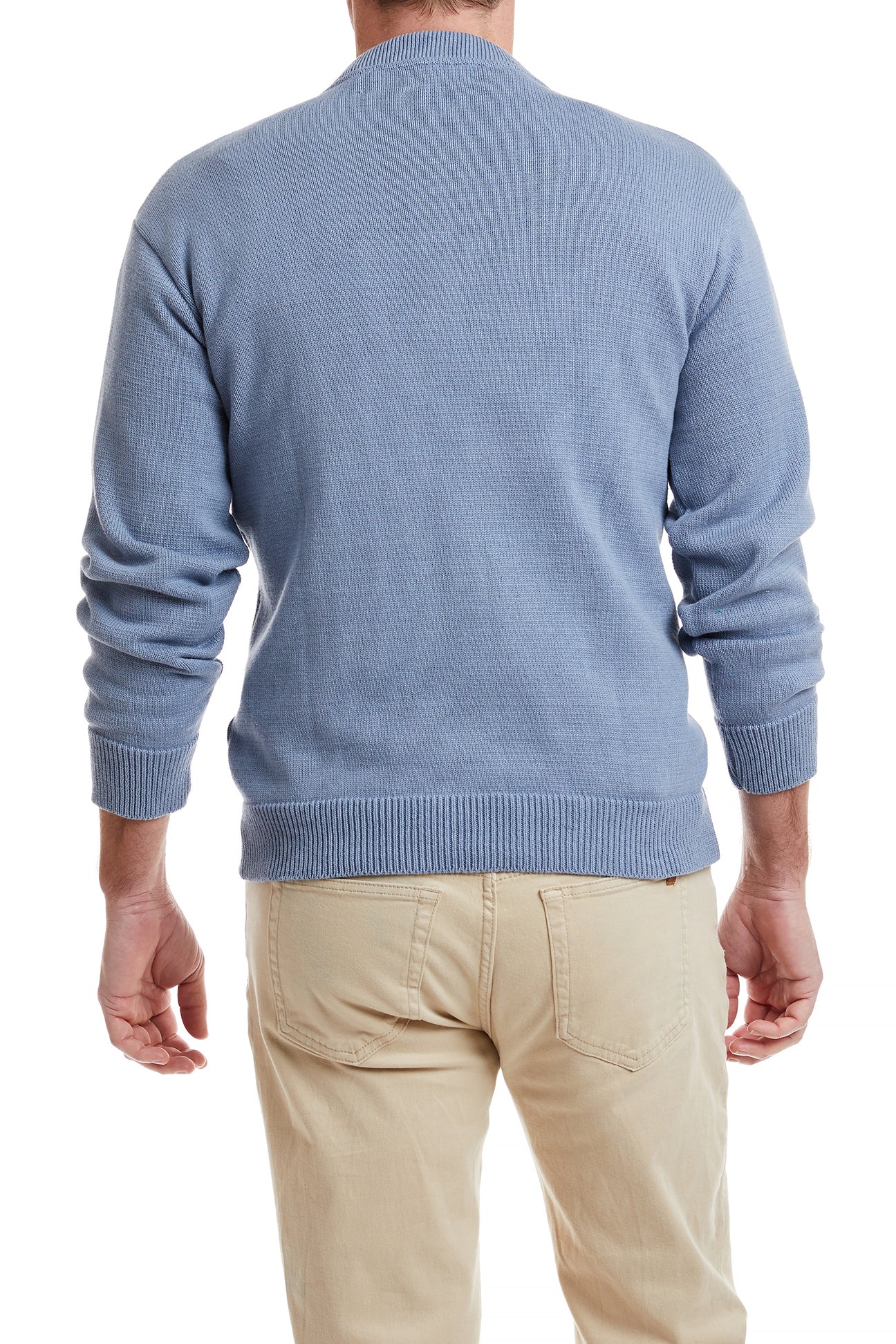 Yachtsman Crewneck Sweater Sunwashed Blue MENS OUTERWEAR Castaway Nantucket Island