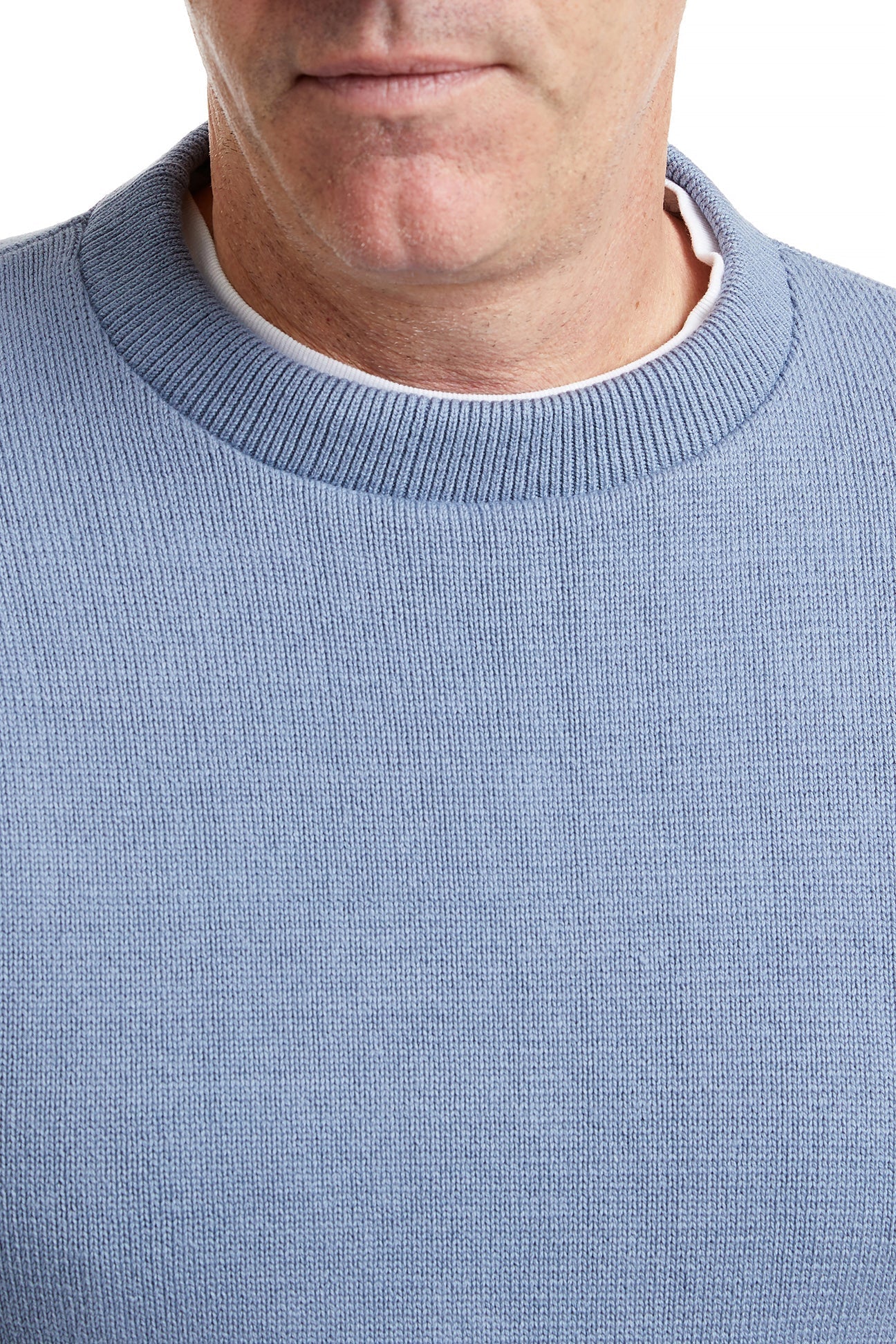Yachtsman Crewneck Sweater Sunwashed Blue MENS OUTERWEAR Castaway Nantucket Island